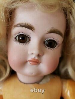 Pouty Type Antique 15 Closed Mouth Kestner mold 169 Doll with Original Mohair Wig