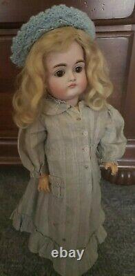 Pouty Type Antique 15 Closed Mouth Kestner mold 169 Doll with Original Mohair Wig