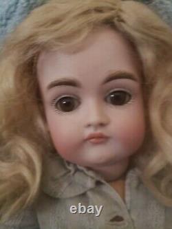 Pouty Type Antique 15 Closed Mouth Kestner mold 169 Doll with Original Mohair Wig