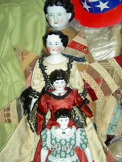 Pretty antique china head doll with imbeded Jeweled necklace by Hertwig, Germany