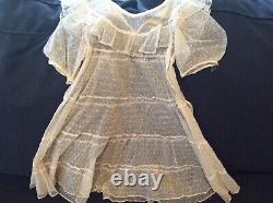 Pretty antique net dress. Appropriate for large size doll