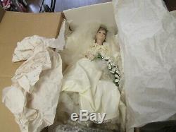 Princess Diana Wedding Doll Vintage 1980's Danbury Mint Porcelain w Stand 222242