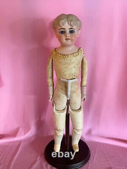 RARE 17 ABG Parian Boy With Glass Eyes with Old Repair