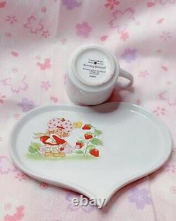 RARE 1983 VINTAGE STRAWBERRY SHORTCAKE PORCELAIN Cup And Tray Set So CUTE