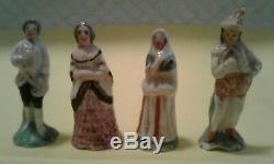 RARE LOT (17) Antique VINTAGE PORCELAIN BISQUE Colonial Miniatures German