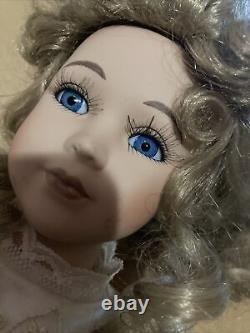 RARE VINTAGE Genuine Porcelain Doll Blues Eyes Size 15