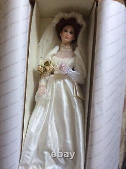 RARE VINTAGE Hamilton Collection Camille Bride doll, 21 COA, stand, tag