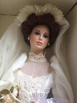 RARE VINTAGE Hamilton Collection Camille Bride doll, 21 COA, stand, tag