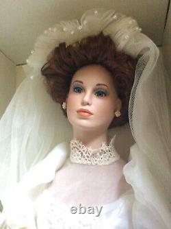 RARE VINTAGE Hamilton Collection Camille Bride doll, 21 COA, stand, tag