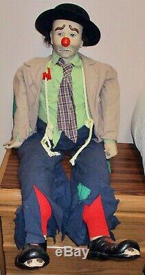 RARE Vintage 4' Tall Weary Willie Porcelain Clown Doll Emmett Kelly