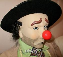 RARE Vintage 4' Tall Weary Willie Porcelain Clown Doll Emmett Kelly
