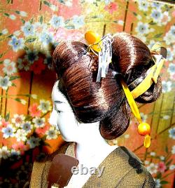RARE! Vintage 50's Porcelain Japanese 18 Geisha Doll Playing Shaimsen