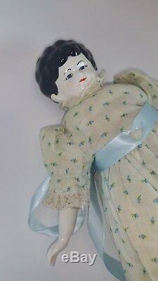 RARE Vintage Antique German Glazed Porcelain China Doll Hertwig NEAR Mint 14