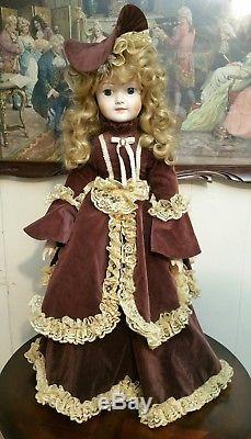 RARE Vintage French Or German 30 Fashion Doll Signed Porcelain & Cloth Body