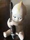 Rare Vintage Signed Rose O'neill Porcelain Bisque Kewpie Doll W Fountain Pen
