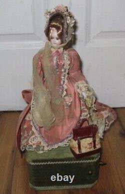 READ Antique Vintage French Automaton Porcelain Standing Doll 15.5 France