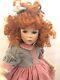 Rf Kollektion Porcelain Germany Doll With Stand 18 Red Hair Vintage 17989/2000