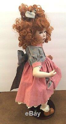 RF Kollektion Porcelain Germany Doll with Stand 18 Red Hair Vintage 17989/2000