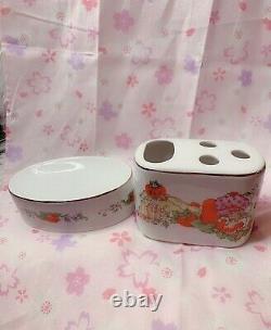 Rare 1983 Vintage Strawberry Shortcake Porcelain Bathroom Set