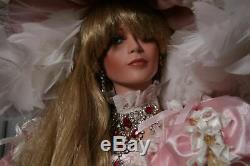 Rare 36 Rustie Shanel Designer Porcelain Doll Pink Victorian Dress Blonde- LE