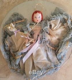 Rare 7 Ruth Gibbs Angel PRINCESS IN BLUE Original Card Vintage China Doll 40's