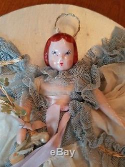 Rare 7 Ruth Gibbs Angel PRINCESS IN BLUE Original Card Vintage China Doll 40's