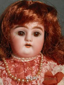 Rare, Antique Bisque Porcelain Doll in Vintage Dress, 11 Movable Body Joints