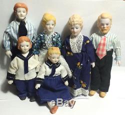 Rare Antique Doll Family Porcelain Ceramic Dolls Doll House Dolls Vintage Dolls