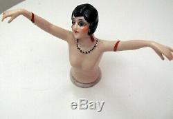 Rare Antique Flapper Half Doll # 17039 German Porcelain