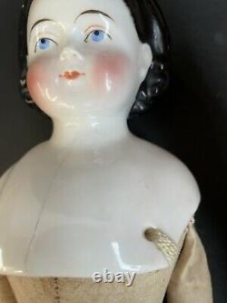 Rare Antique German 17 Brush Strokes Exposed Ears China Head Child Girl Doll