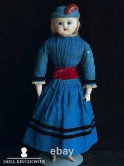 Rare Antique German 20 Wax Over Papier Mache Molded Hat Doll