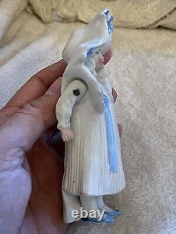 Rare Antique German All Bisque 5 Hertwig Doll W Molded Bonnet Movable Arms