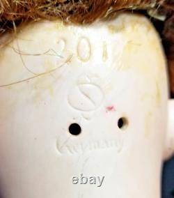 Rare Antique German Baby DollSchutzmeister & Quendt 201 Baby Doll Orig Body