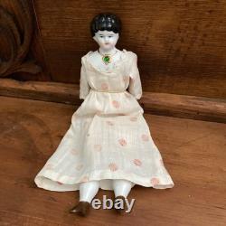 Rare Antique German China Doll, Jewel Necklace Hertwig. 8 Nice Condition