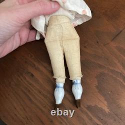 Rare Antique German China Doll, Jewel Necklace Hertwig. 8 Nice Condition