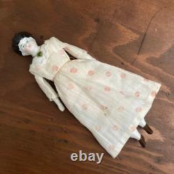 Rare Antique German China Doll, Jewel Necklace Hertwig. 8 Nice Condition