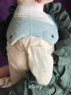 Rare Antique German Kling 151 Glass Eyes Molded Bodice Parian Bisque Doll
