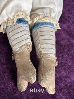Rare Antique German Kling 151 Glass Eyes Molded Bodice Parian Bisque Doll