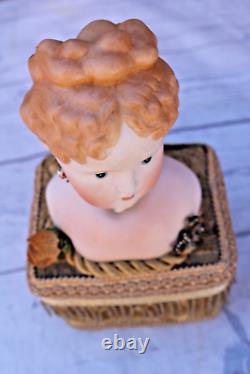 Rare Antique German Parian China Bisque Shoulder Head Doll with Musi? Box