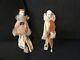 Rare Boudoir Doll Set Of 2 Htf French Porcelain Miniature Wire Pierrot Dolls
