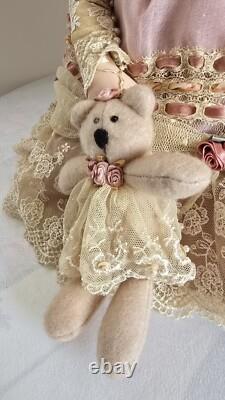 Rare Collectible Vintage 1997 French bisquie porcelain Mundia doll JULIE, mint c