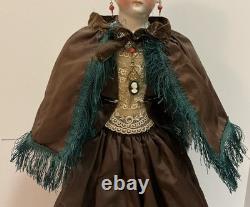 Rare Countess Dagmar China Head Doll Conta Boehme Braided Coil Bun Pierced Ears