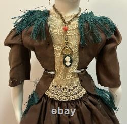 Rare Countess Dagmar China Head Doll Conta Boehme Braided Coil Bun Pierced Ears