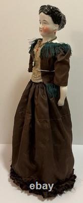 Rare Countess Dagmar China Head Doll Conta Boehme Braided Coil Bun Pierced Ears