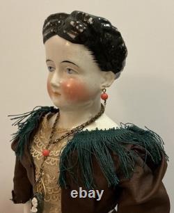 Rare Countess Dagmar China Head Doll Conta Boehme Braided Coil Bun Pierced Ears