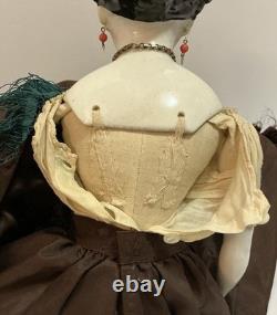 Rare Countess Dagmar China Head Doll Conta Boehme Braided Coil Bun Pierced Ears