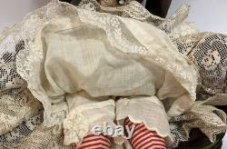 Rare Countess Dagmar China Head Doll Conta Boehme Braided Coil Bun Pierced Ears