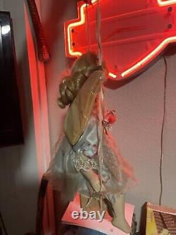 (Rare) Emerald Doll Collection Vintage Porcelain Angel Doll on Wooden Swing