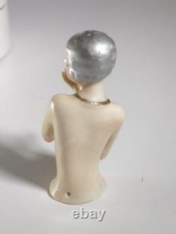 Rare German Art Deco Porcelain Half Doll / Pin Cushion Doll