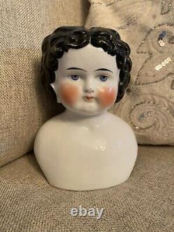 Rare Large 6 High Brow German Antique China Doll Head Circa 1880 Bawo Dotter